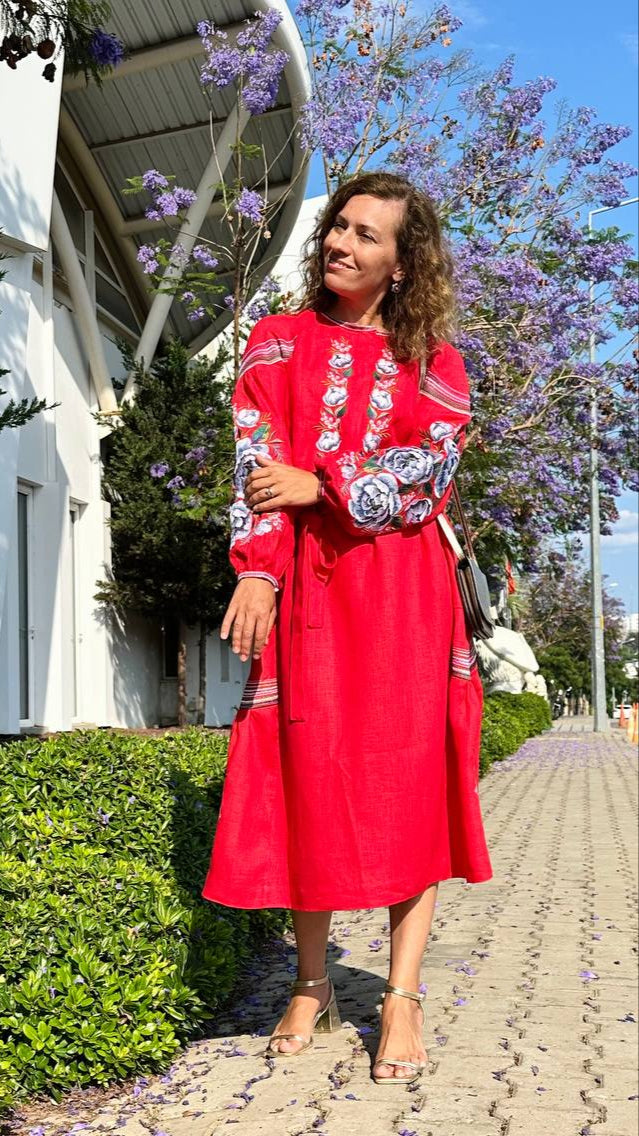 Midi dress "Peonies"