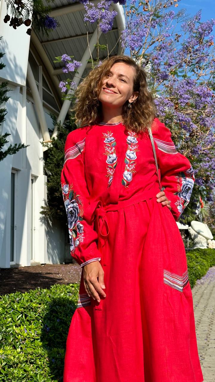 Midi dress "Peonies"