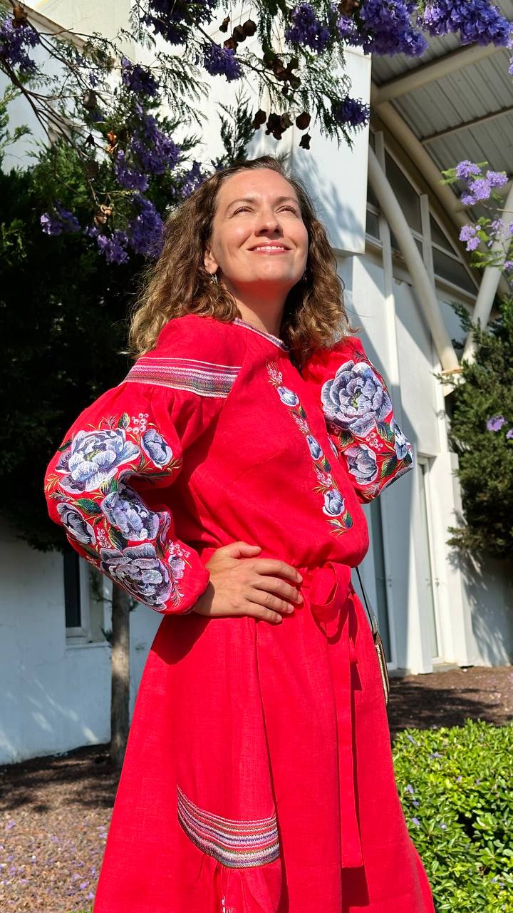Midi dress "Peonies"