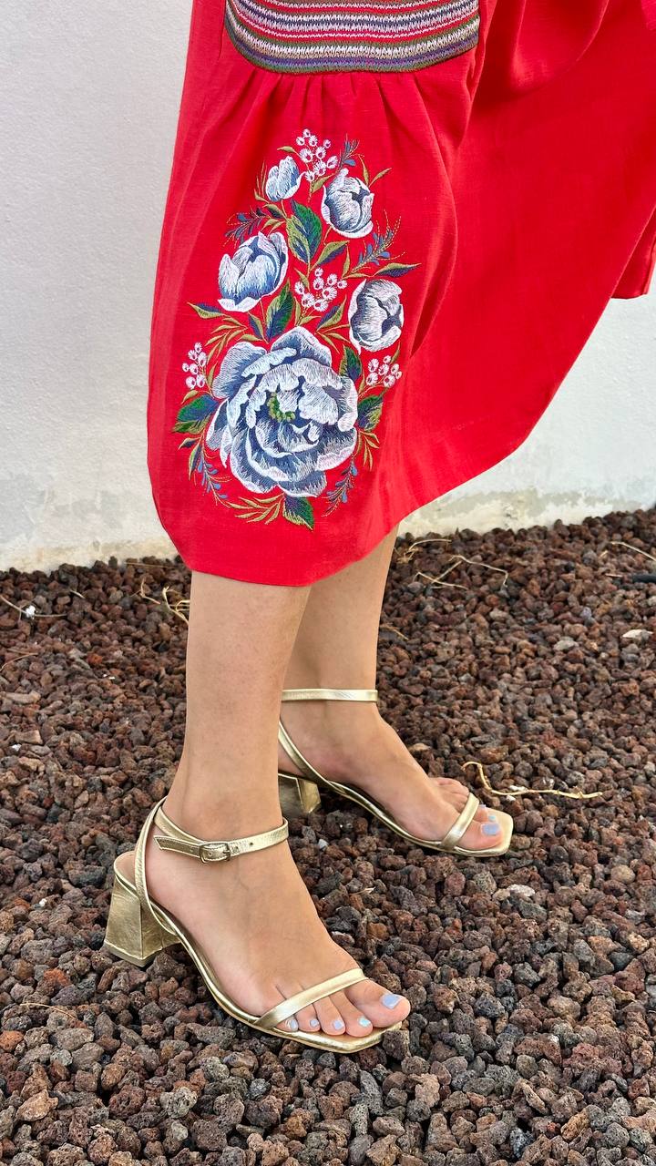 Midi dress "Peonies"