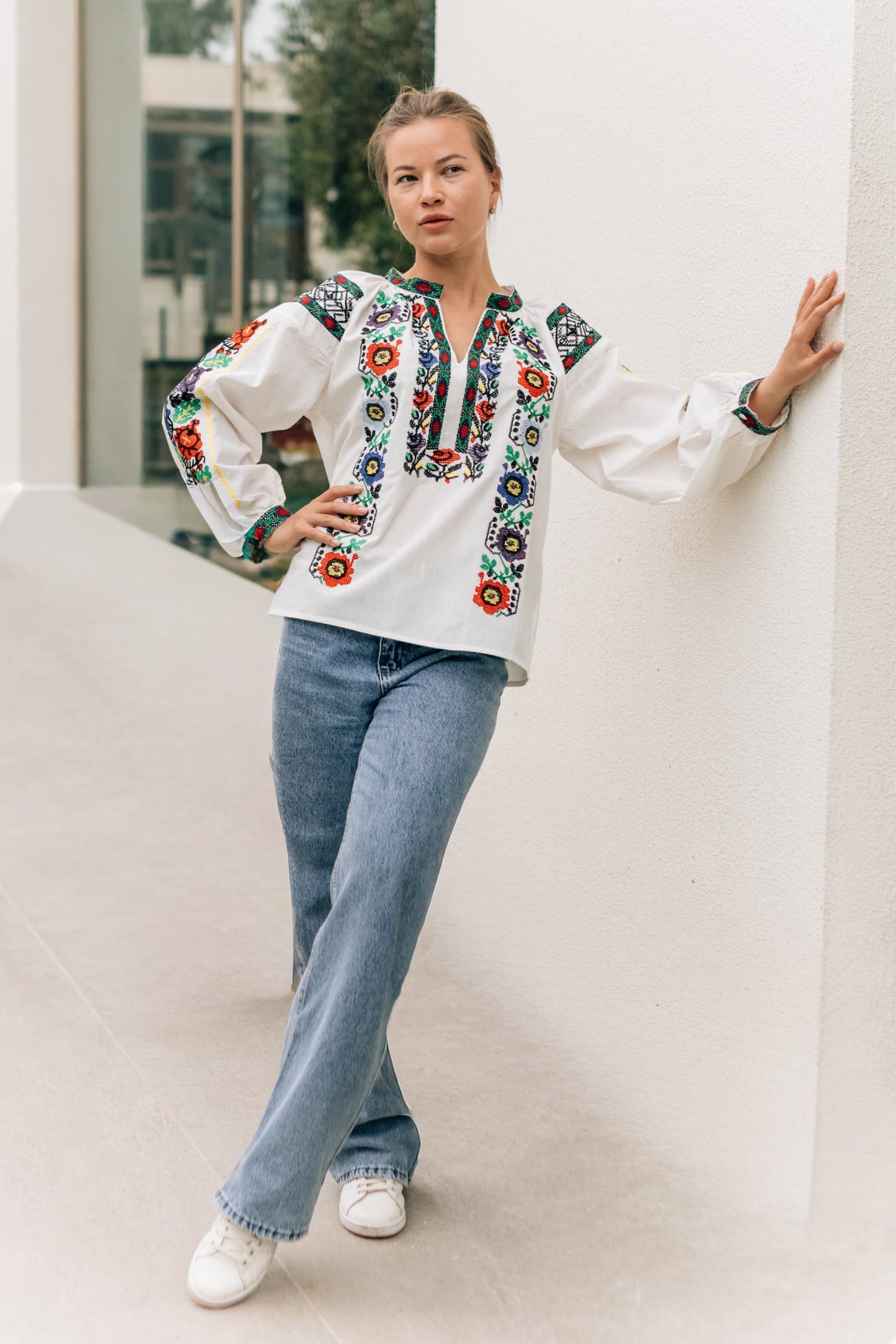 Women’s Vyshyvanka “Cheremshyna” | Ukrainian Embroidered Blouse with Floral Ornament