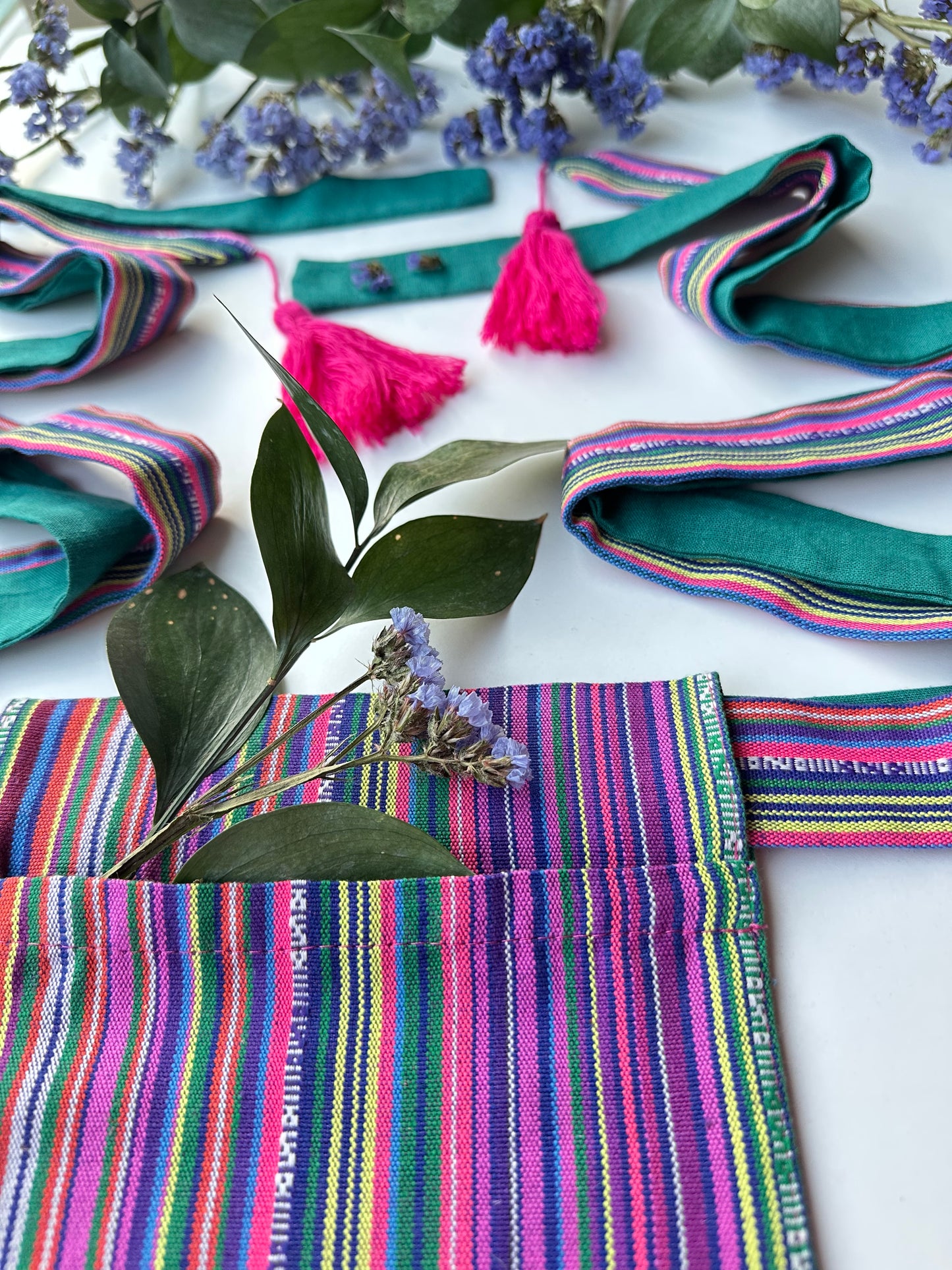 Haman “Stezhyna” (Path) – Ukrainian Ethno Waist Accessory from Striped Fabric