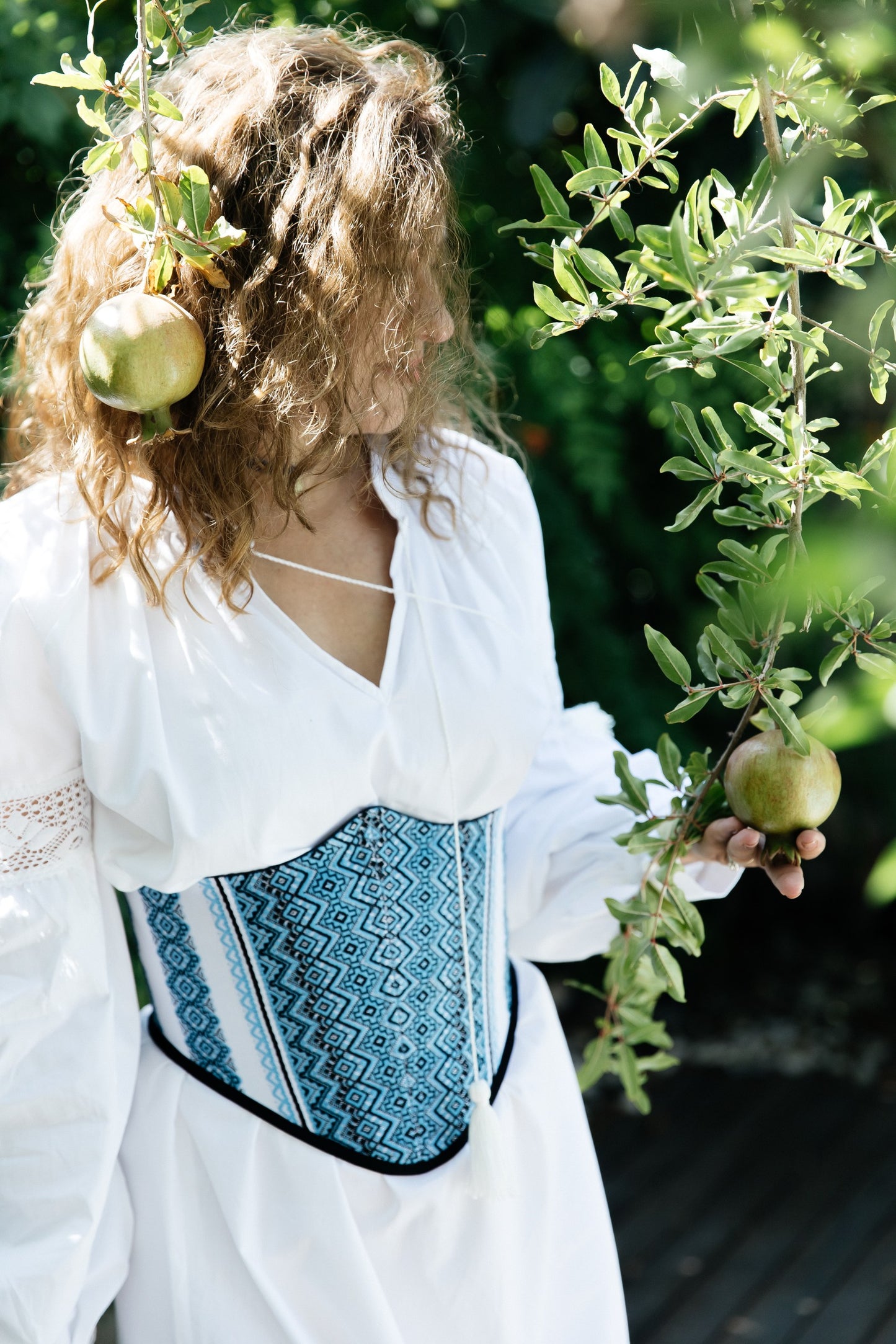 Vodohrai Reversible Blue Ethnic Corset – Ukrainian Pattern Waist Accessory