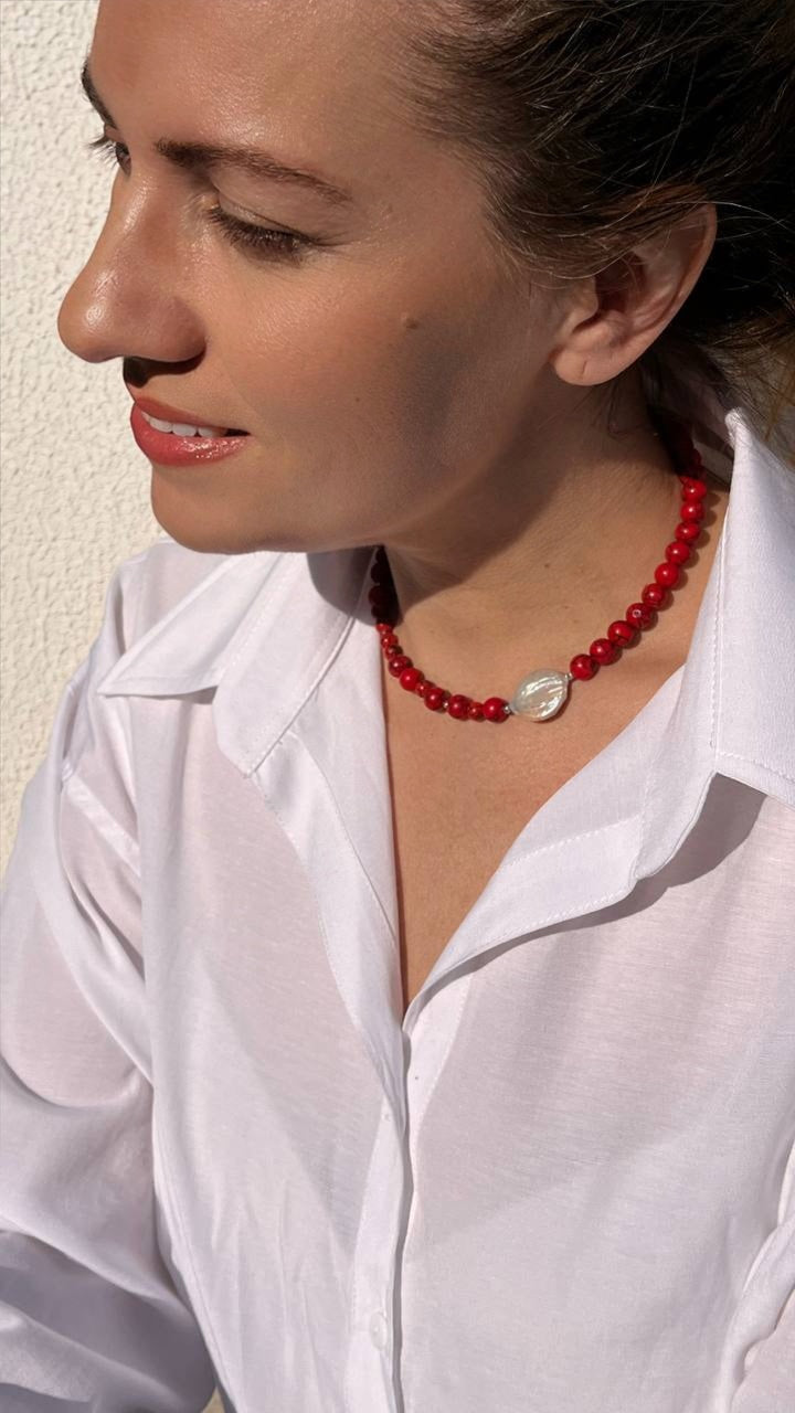 Choker with a pearl «Spark»