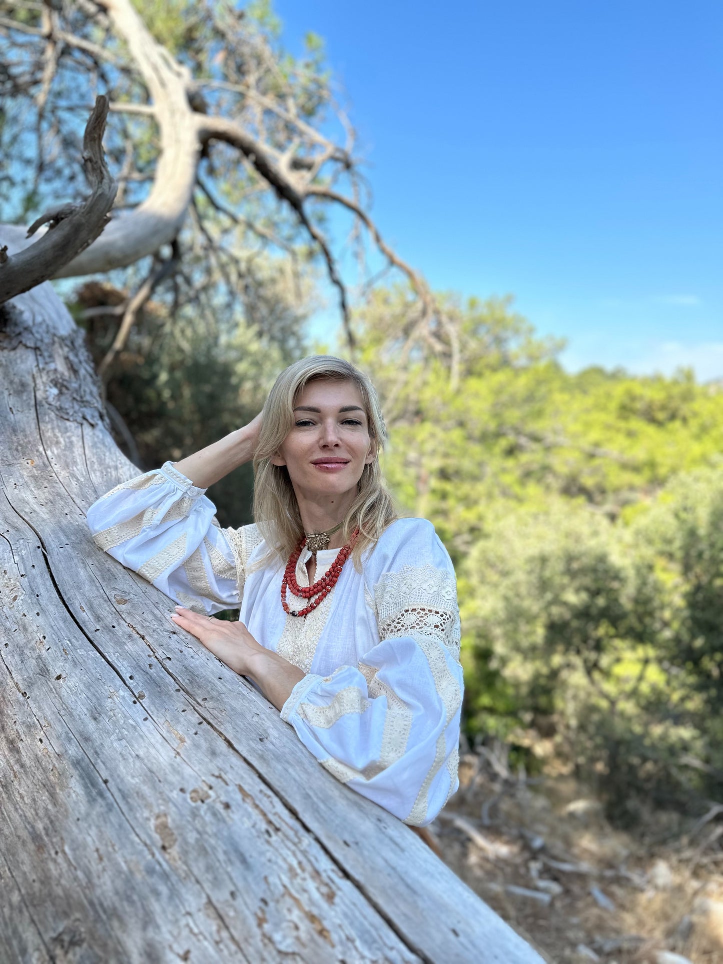 “Maria” Dukach Necklace on Velvet Ribbon — Ukrainian Ethno Jewelry