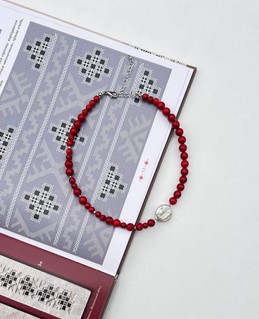 Choker with a pearl  «Spark»