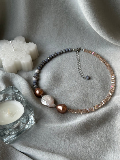 Modern Jewelry “Aurora” — Necklace with Pearls for Everyday and Evening Looks