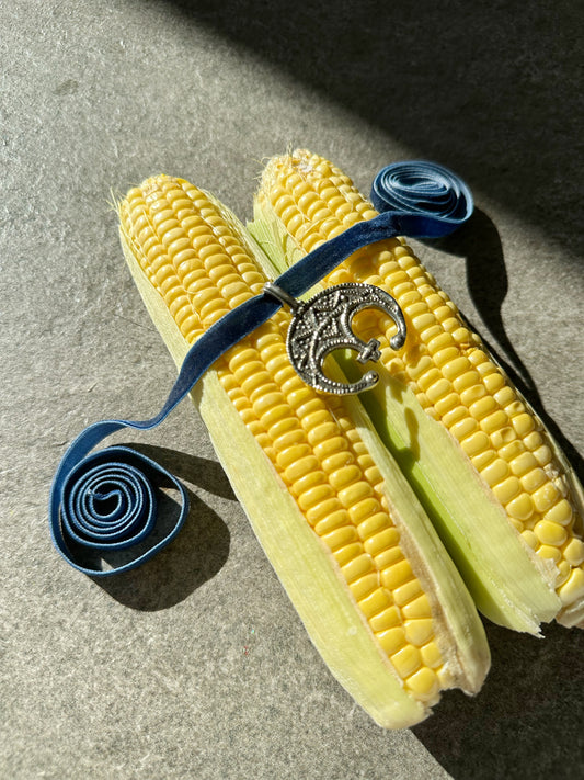 Zgarda “Lunnytsia” – Brass Pendant with Blackened Finish on Velvet Ribbon | Ethnic Jewelry from Ukraine