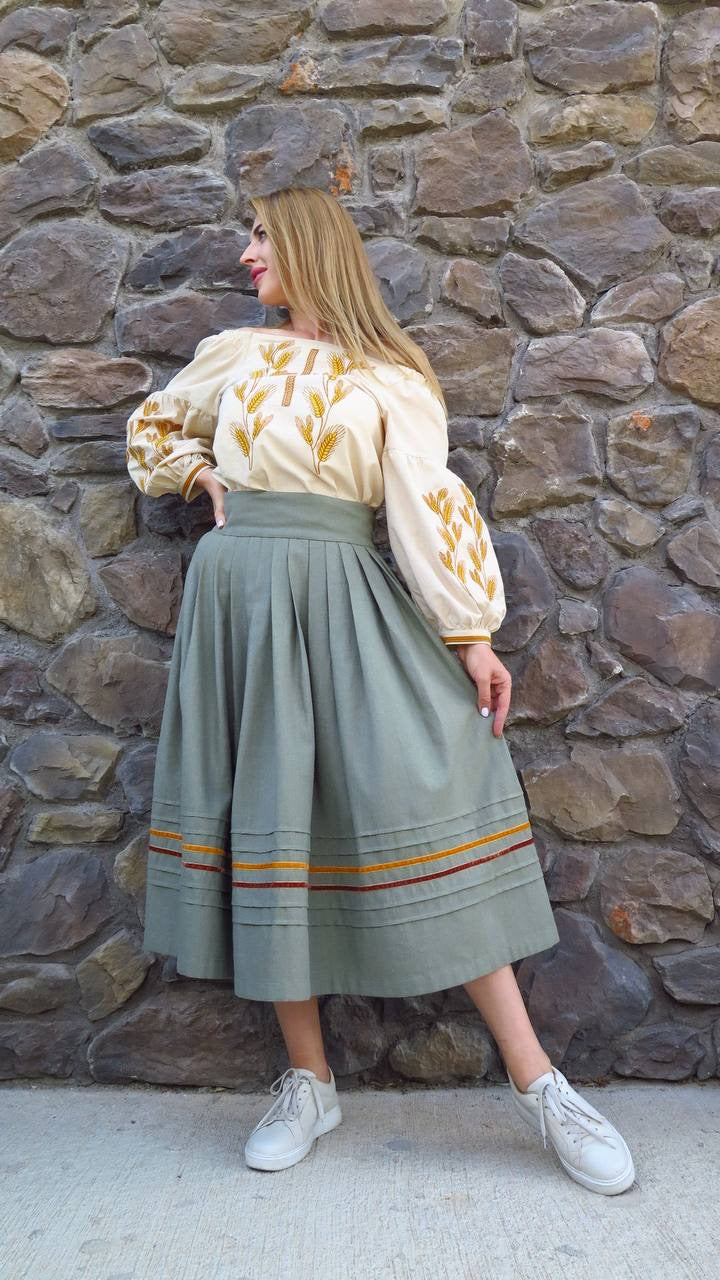 Classic A-Line Midi Skirt