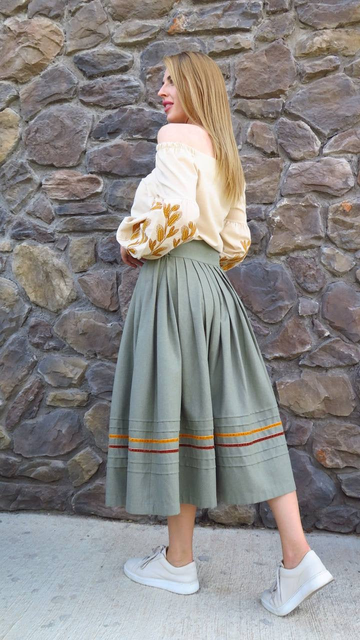 Classic A-Line Midi Skirt