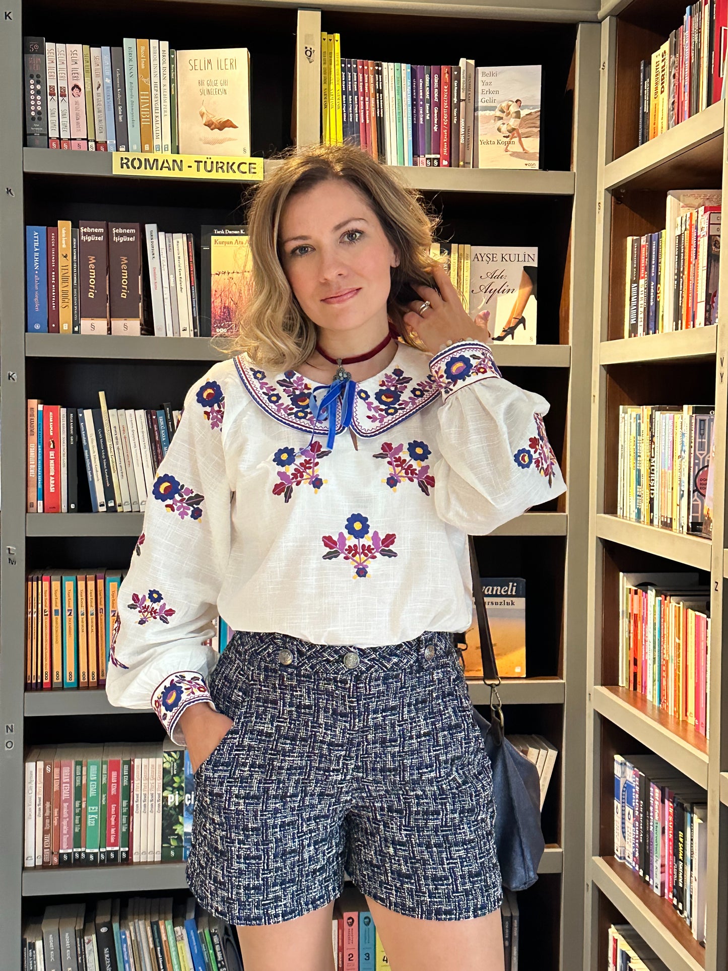 Volynianka Embroidered Blouse – Ukrainian Floral Vyshyvanka with Statement Collar