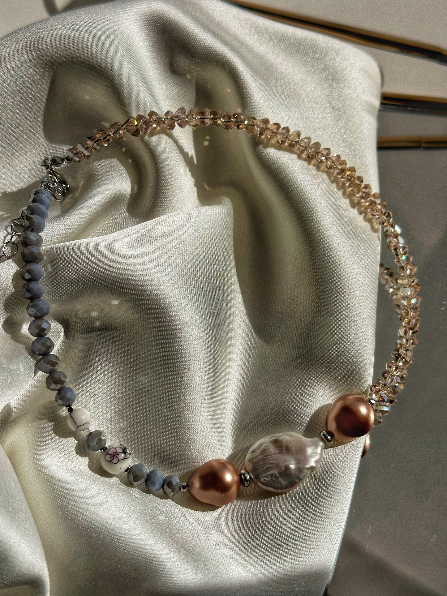 Modern Jewelry “Aurora” — Necklace with Pearls for Everyday and Evening Looks