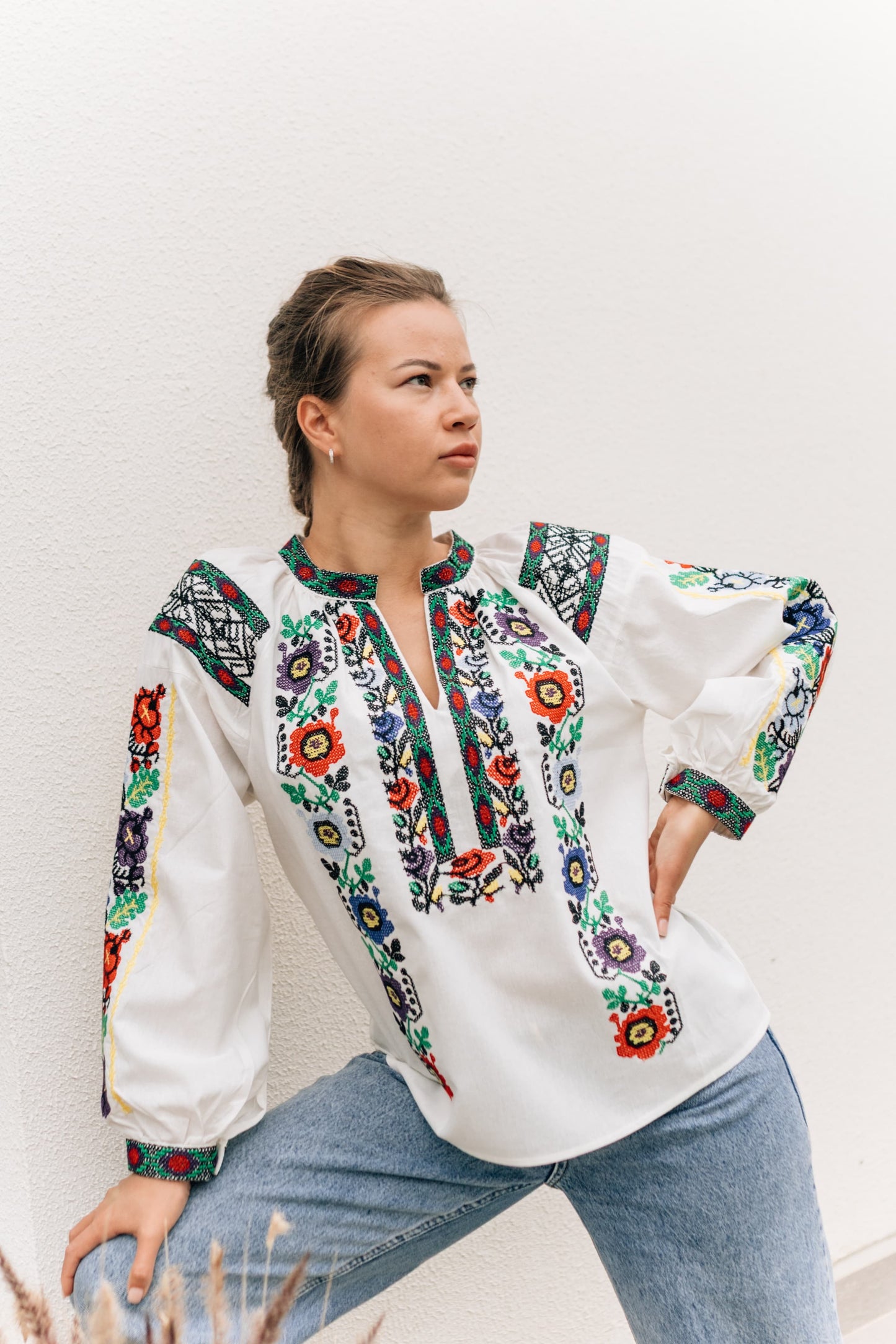 Women’s Vyshyvanka “Cheremshyna” | Ukrainian Embroidered Blouse with Floral Ornament
