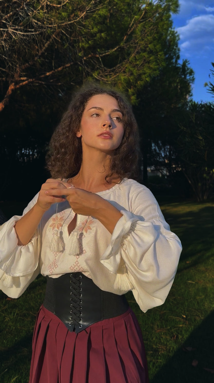 Svitanok Ukrainian Embroidered Linen Blouse
