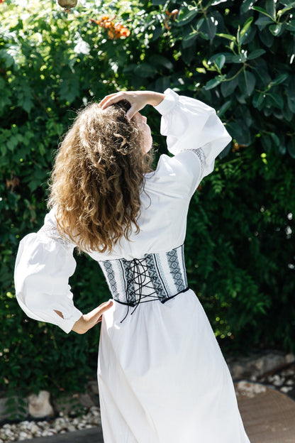 Vodohrai Reversible Blue Ethnic Corset – Ukrainian Pattern Waist Accessory