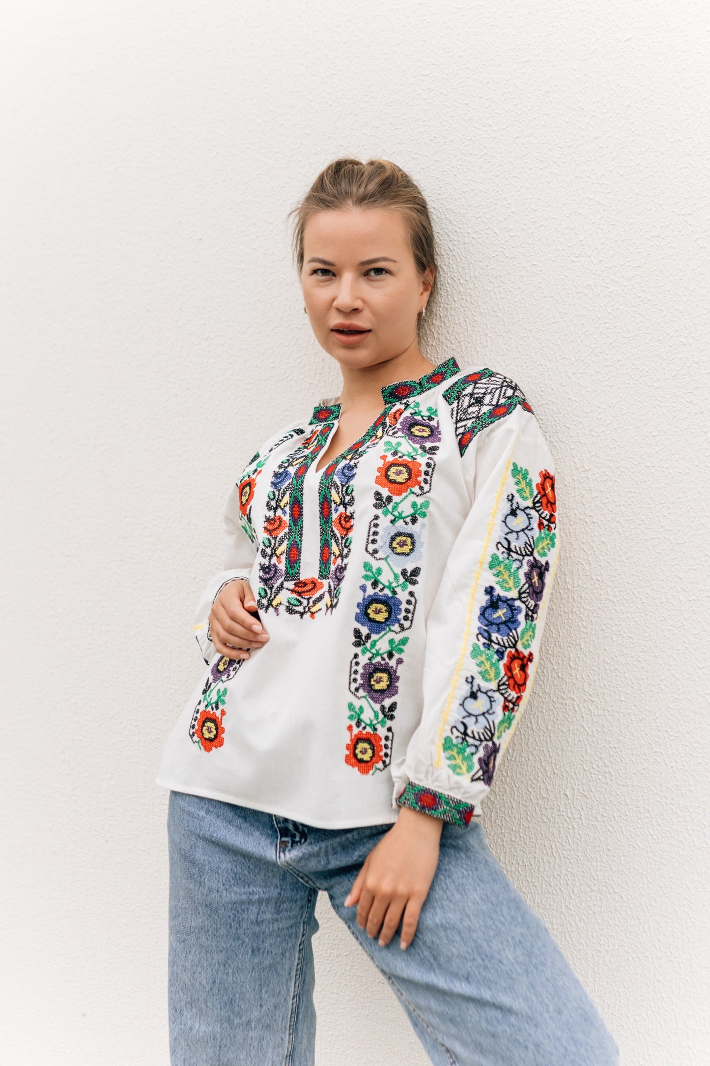 Women’s Vyshyvanka “Cheremshyna” | Ukrainian Embroidered Blouse with Floral Ornament