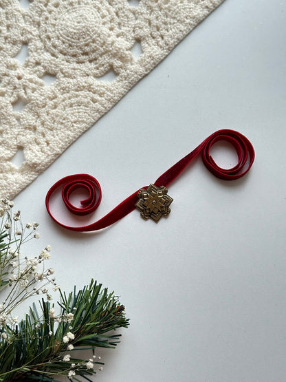 Brass Zgarda “Second Star” on Velvet Ribbon | Trinity Collection