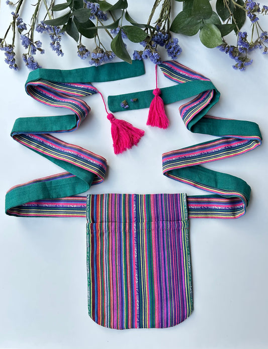 Haman “Stezhyna” (Path) – Ukrainian Ethno Waist Accessory from Striped Fabric