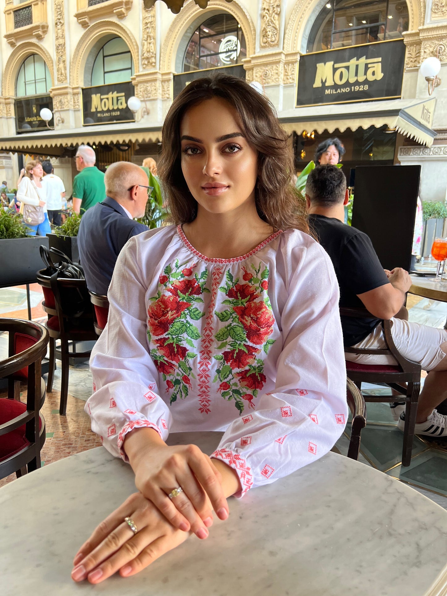 Embroidered Cotton Raglan Blouse “Shypshyna” | Women’s Floral Vyshyvanka