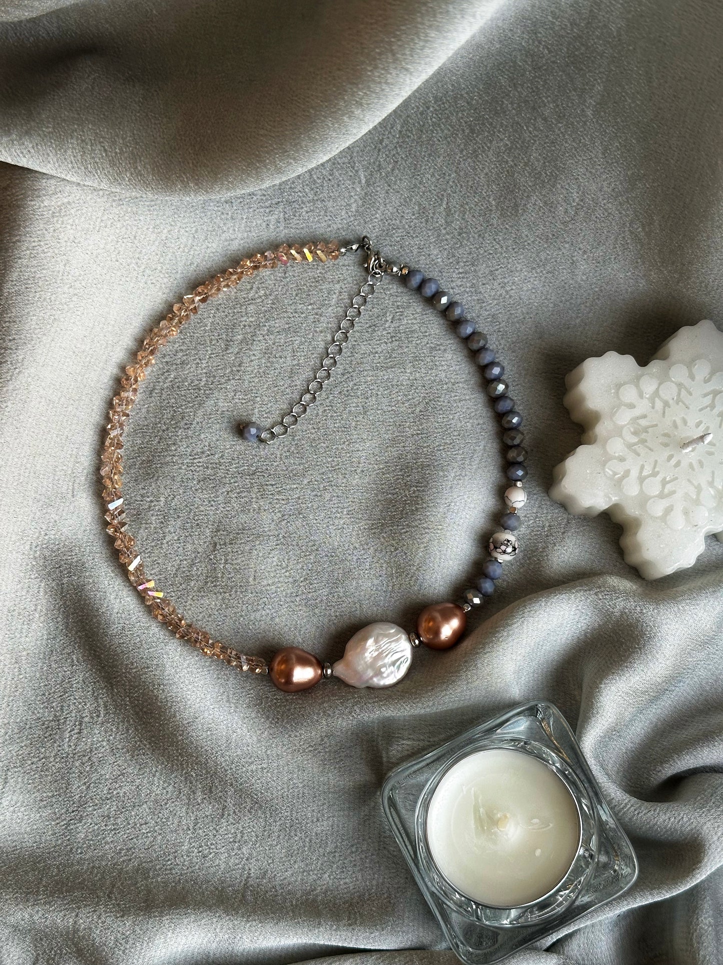 Modern Jewelry “Aurora” — Necklace with Pearls for Everyday and Evening Looks