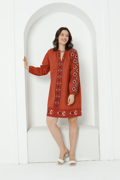 Women's Boho Embroidered Dress “Lelia"