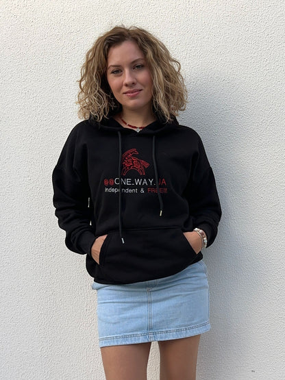 Unisex Hoodie «One Way.ua» | Sport Casual Top with Accent Embroidery