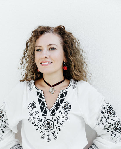 Zgarda “Hutsul Flower” – Brass Pendant with Blackened Finish on Velvet Ribbon | Ethnic Ukrainian Accessory