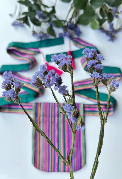 Haman “Stezhyna” (Path) – Ukrainian Ethno Waist Accessory from Striped Fabric