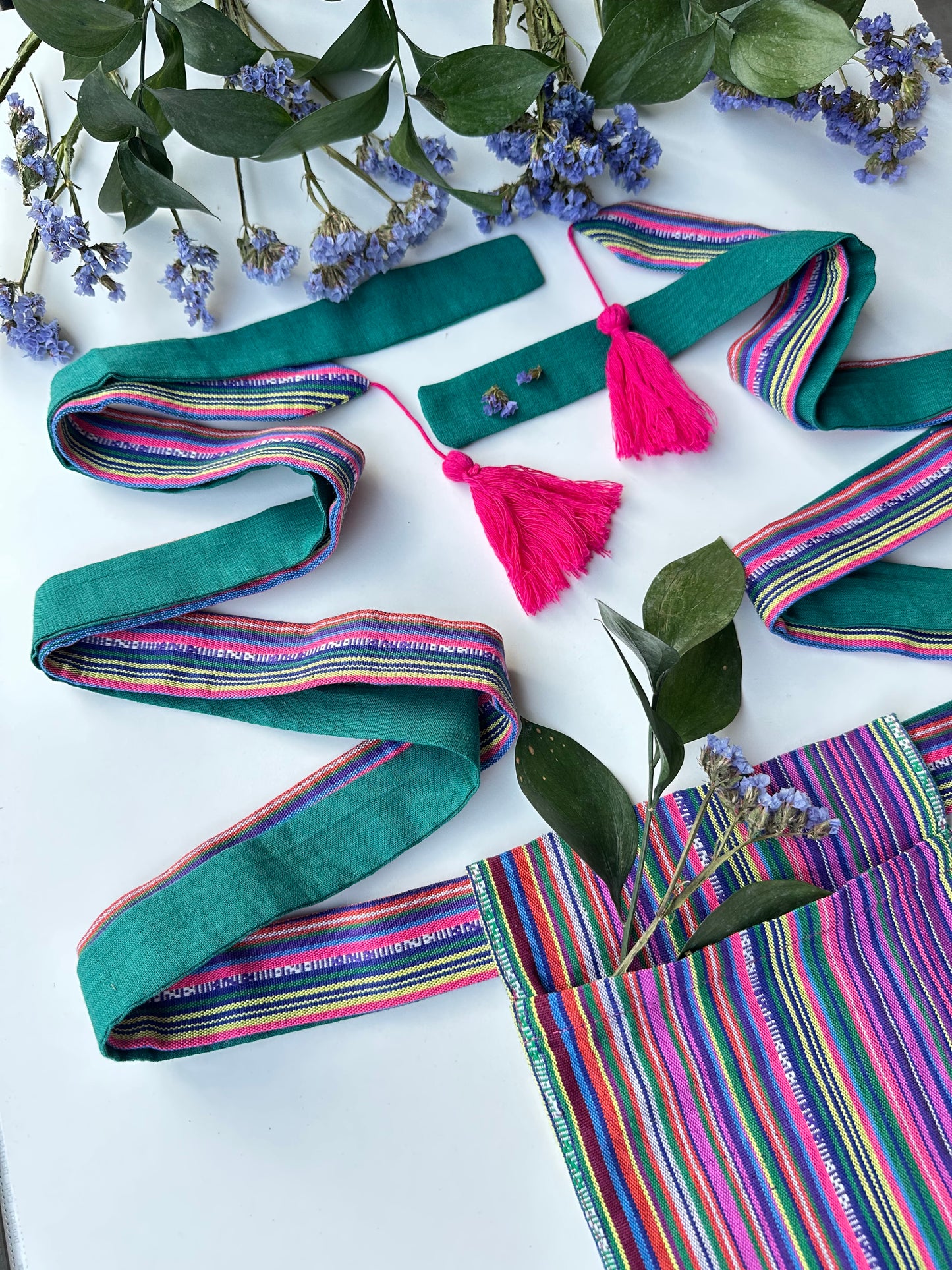 Haman “Stezhyna” (Path) – Ukrainian Ethno Waist Accessory from Striped Fabric