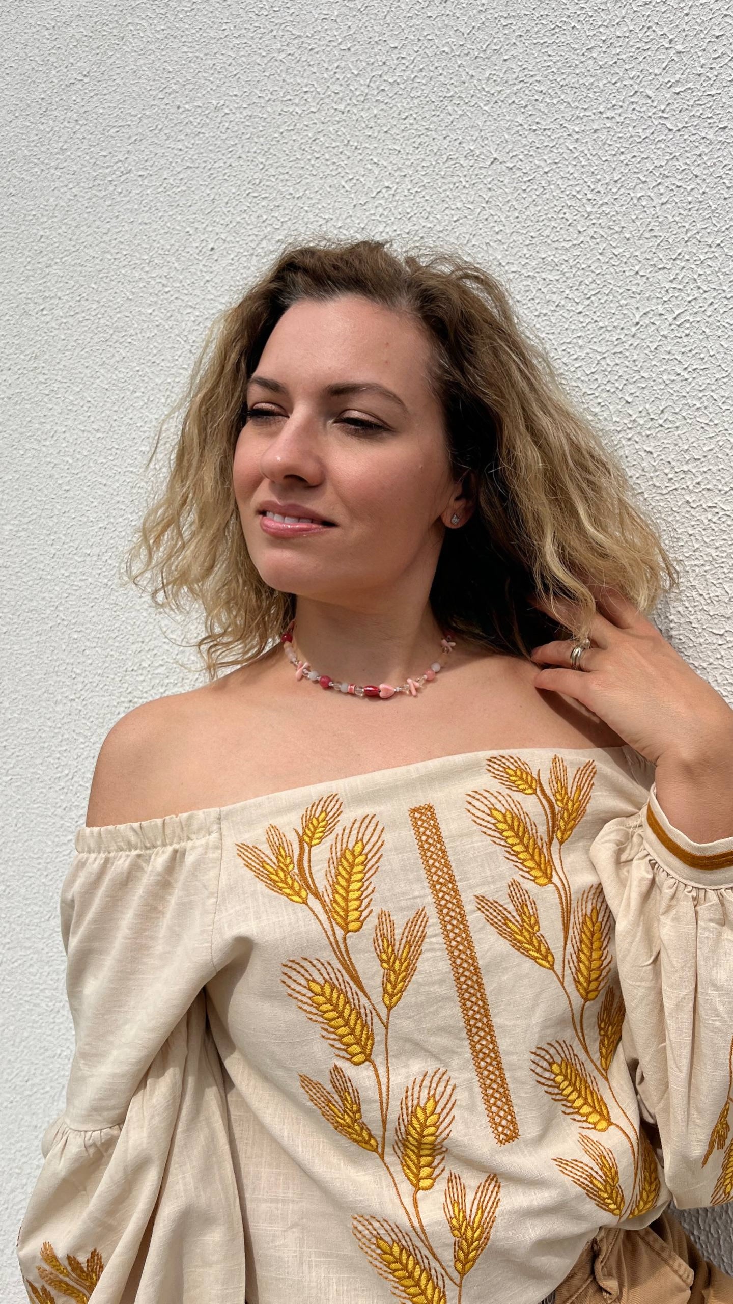 Caramel Heart Choker — Pink Quartz & Coral Necklace