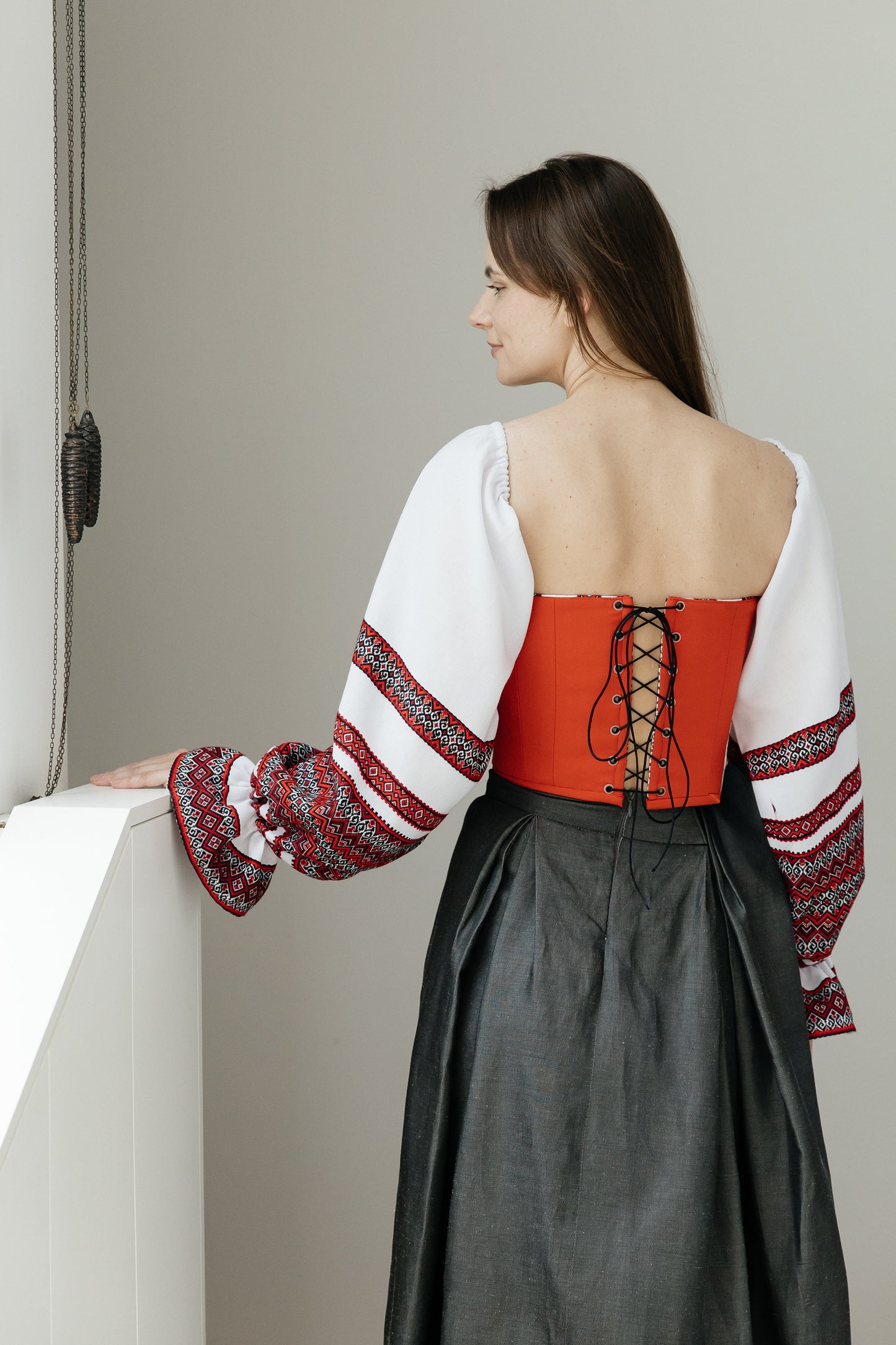 Double-Sided Transformer Corset “Charivnytsia” with Detachable Sleeves