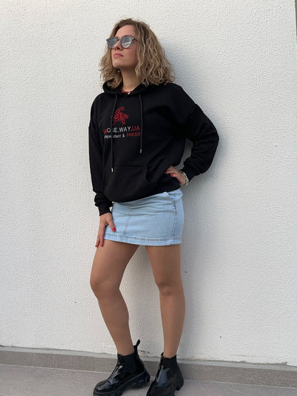 Unisex Hoodie «One Way.ua» | Sport Casual Top with Accent Embroidery