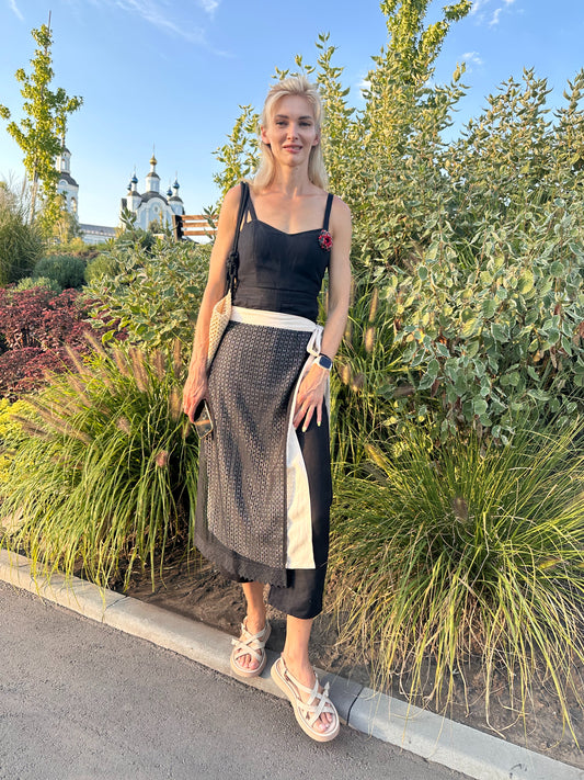 Mara Double-Layered Lace & Linen Zapaska
