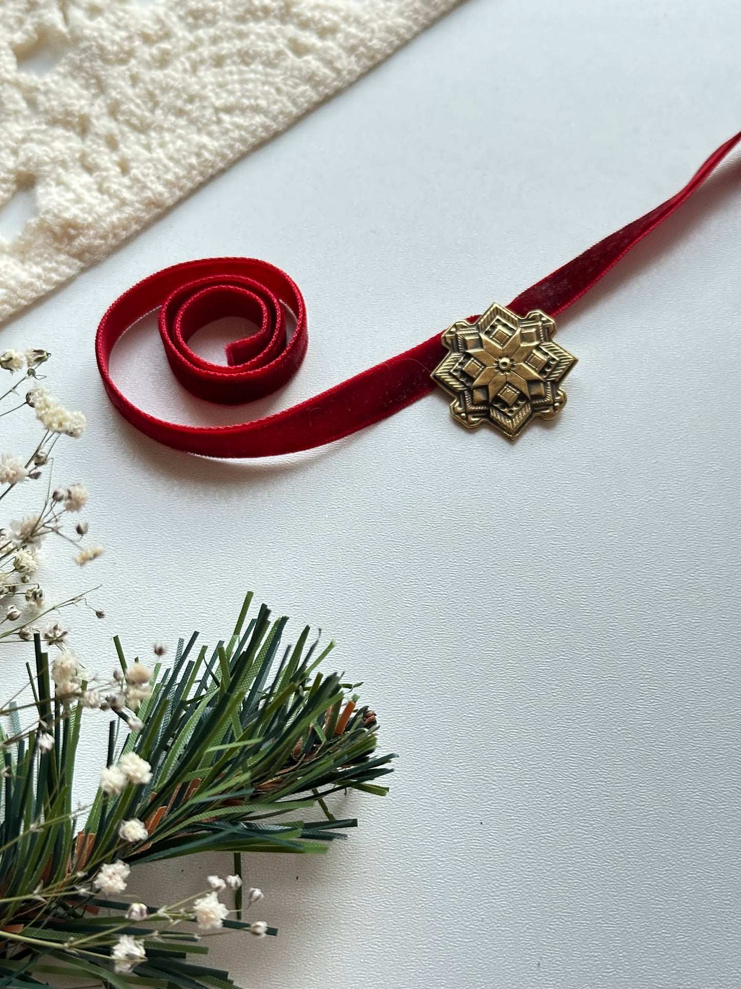 Brass Zgarda “Second Star” on Velvet Ribbon | Trinity Collection