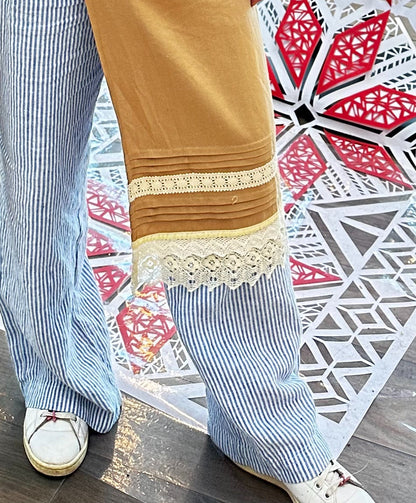 Linen beige Apron “Golden String”