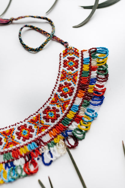 Boyko Beaded Sylianka “Barva” — Traditional Ukrainian Handcrafted Beaded Necklace