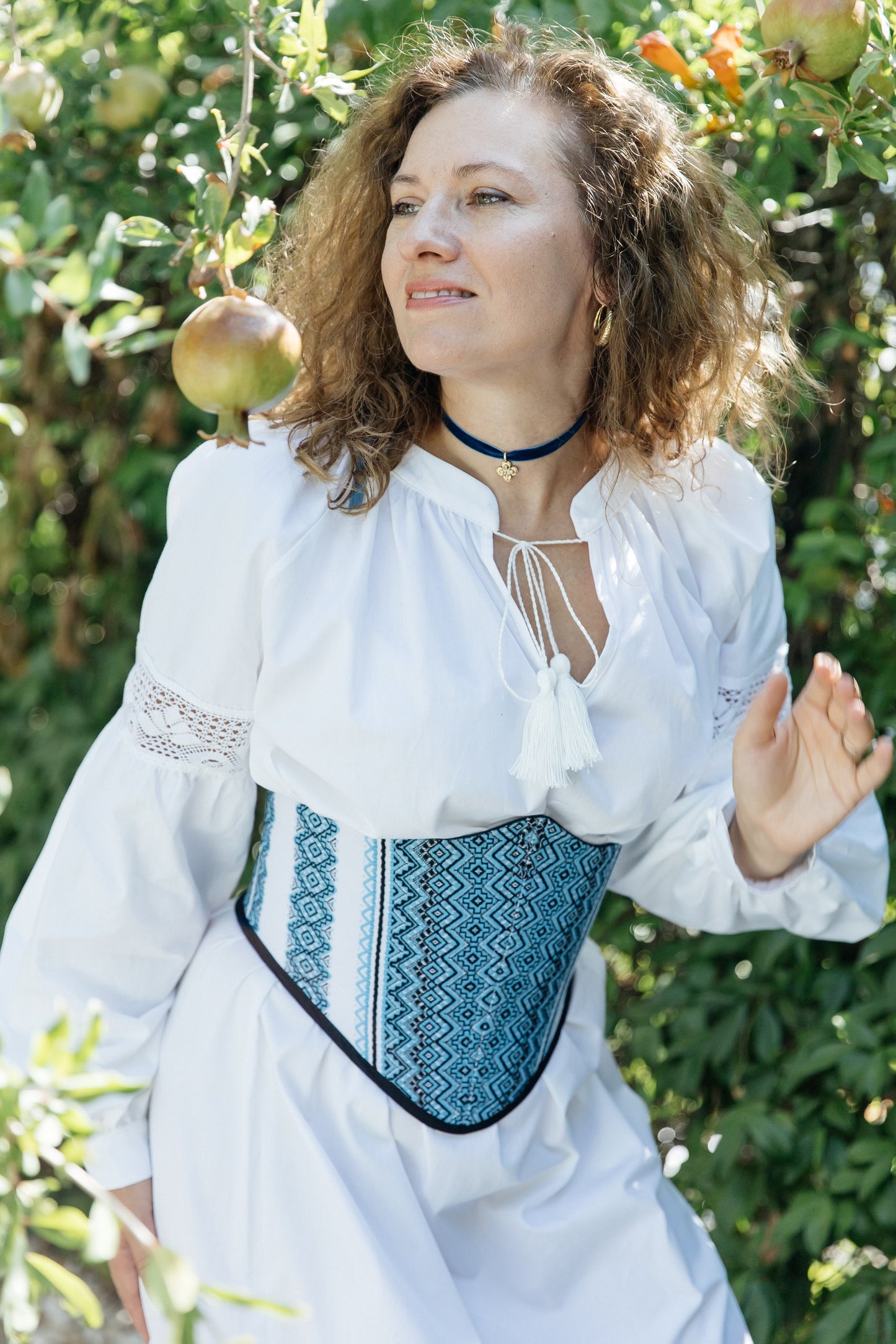 Vodohrai Reversible Blue Ethnic Corset – Ukrainian Pattern Waist Accessory