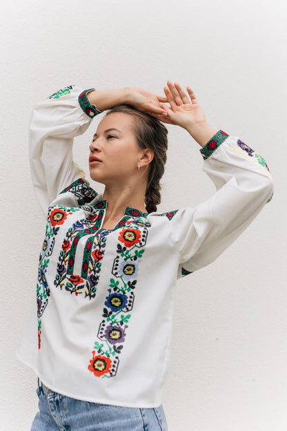 Women’s Vyshyvanka “Cheremshyna” | Ukrainian Embroidered Blouse with Floral Ornament
