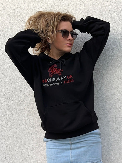 Unisex Hoodie «One Way.ua» | Sport Casual Top with Accent Embroidery
