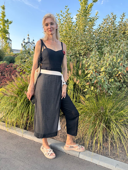Mara Double-Layered Lace & Linen Zapaska