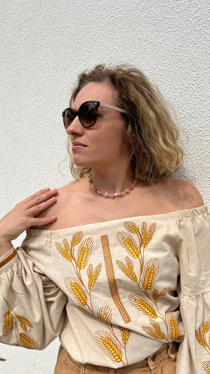 Caramel Heart Choker — Pink Quartz & Coral Necklace