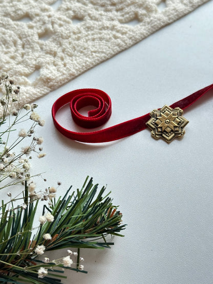 Brass Zgarda “Second Star” on Velvet Ribbon | Trinity Collection