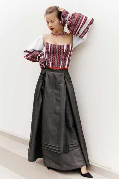 Double-Sided Transformer Corset “Charivnytsia” with Detachable Sleeves