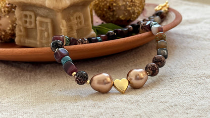 Pysanka Agate & Baroque Pearl Choker | Minimalist Necklace