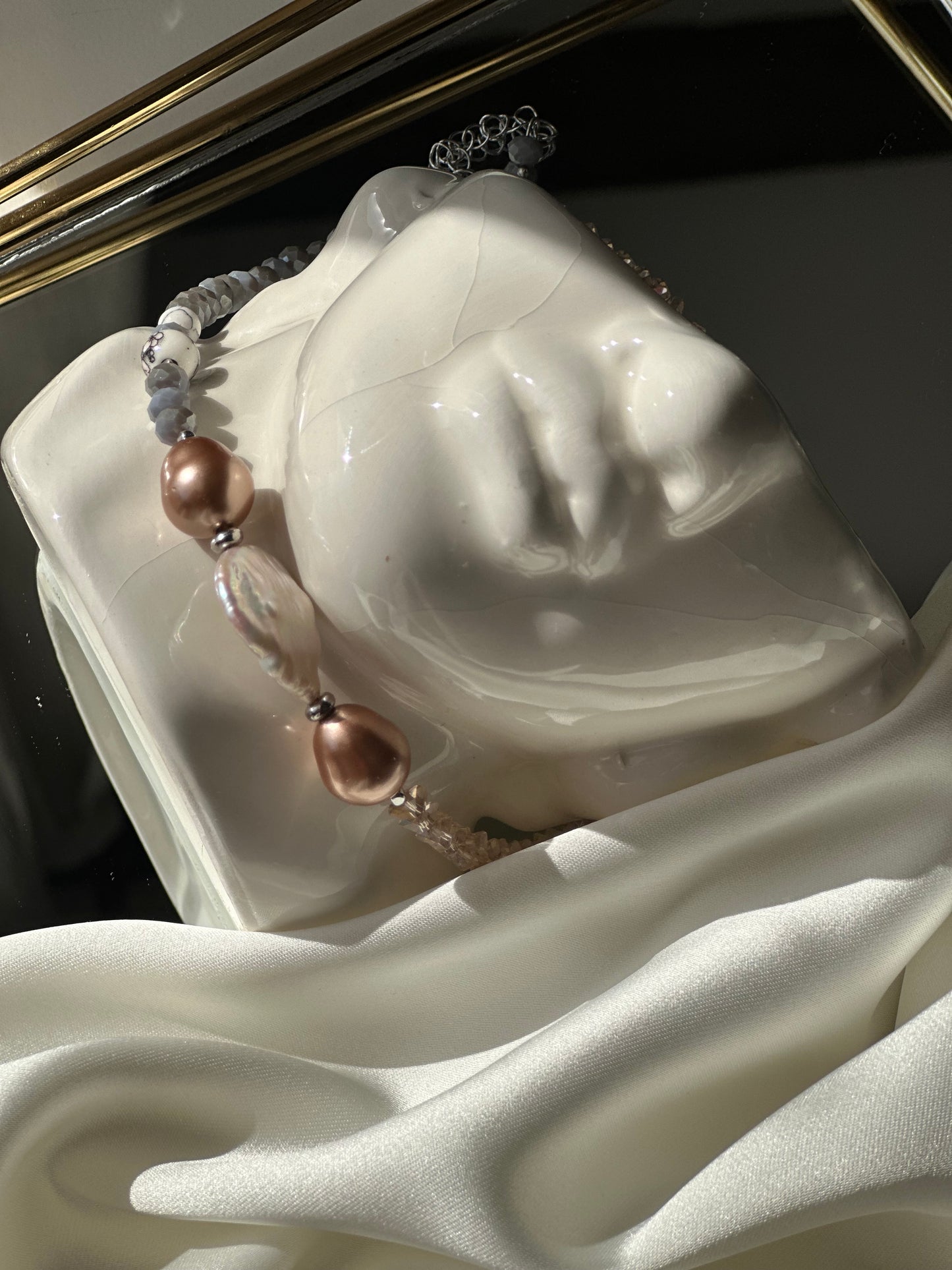 Modern Jewelry “Aurora” — Necklace with Pearls for Everyday and Evening Looks