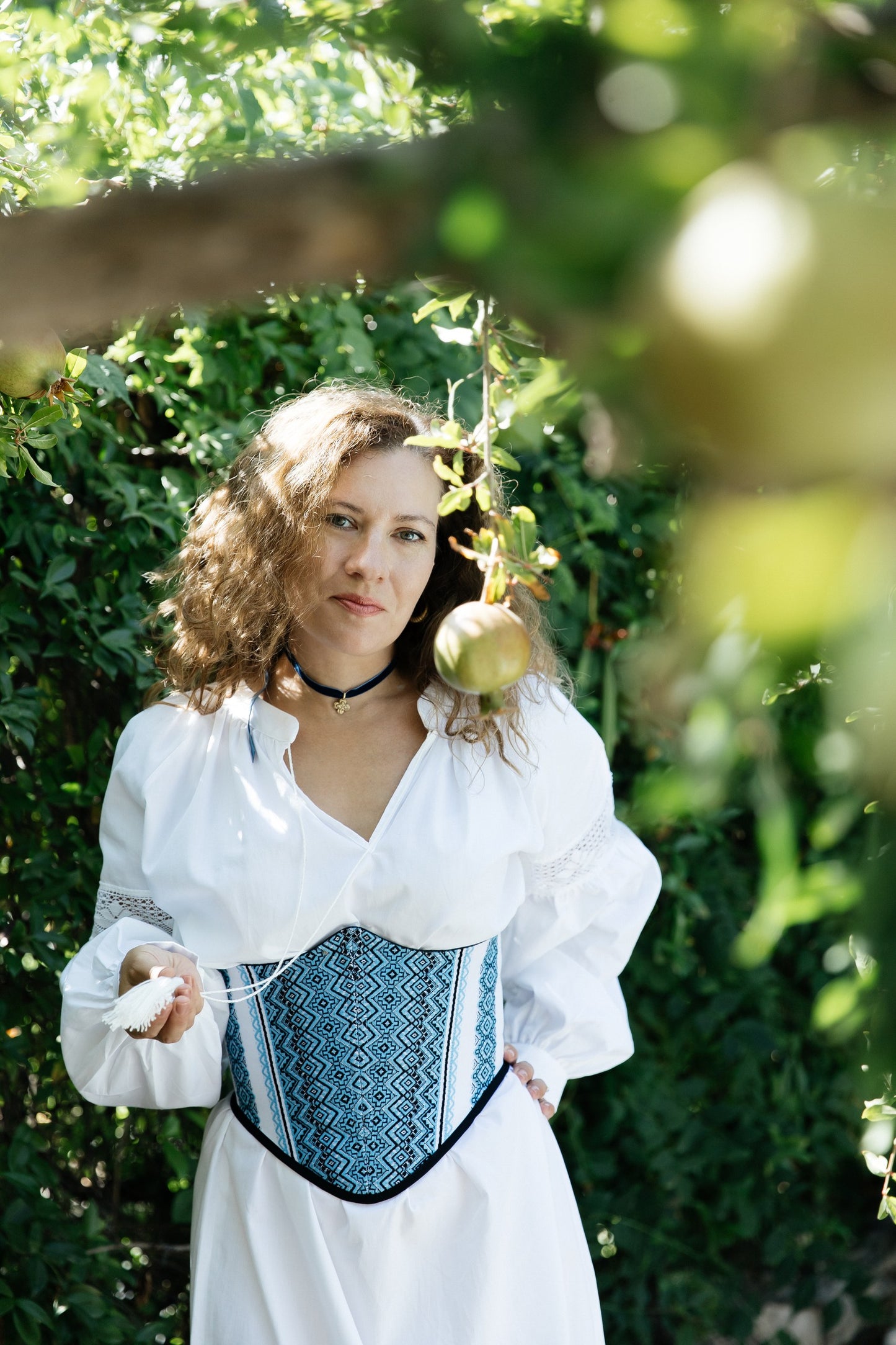 Vodohrai Reversible Blue Ethnic Corset – Ukrainian Pattern Waist Accessory