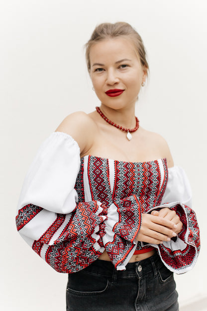 Double-Sided Transformer Corset “Charivnytsia” with Detachable Sleeves