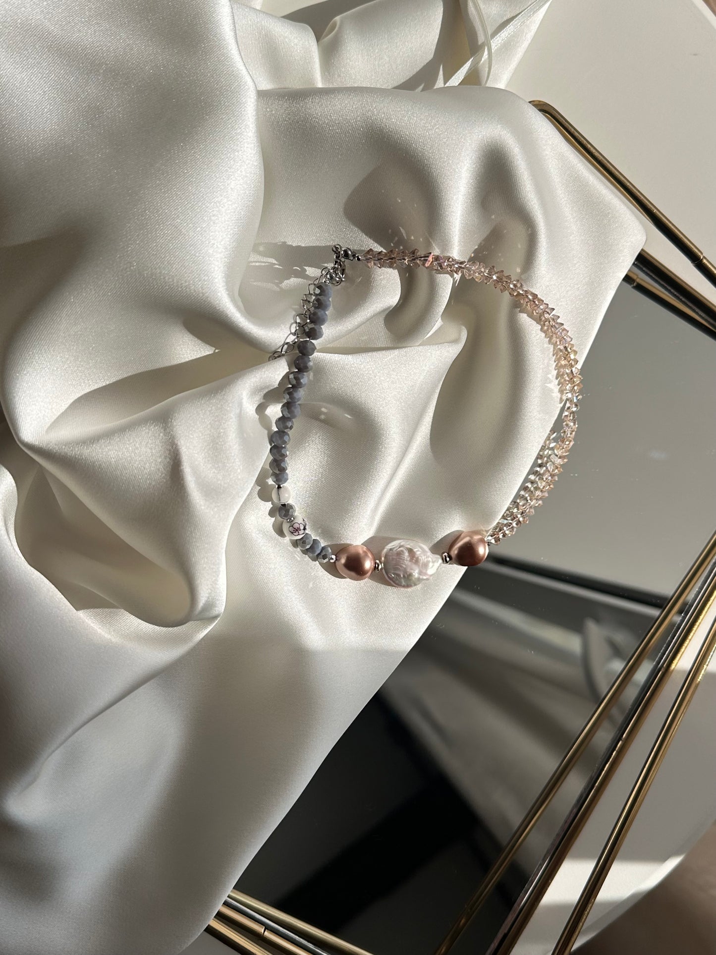 Modern Jewelry “Aurora” — Necklace with Pearls for Everyday and Evening Looks