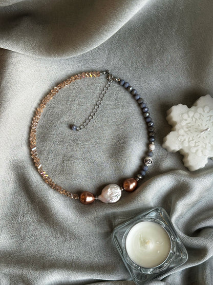 Modern Jewelry “Aurora” — Necklace with Pearls for Everyday and Evening Looks