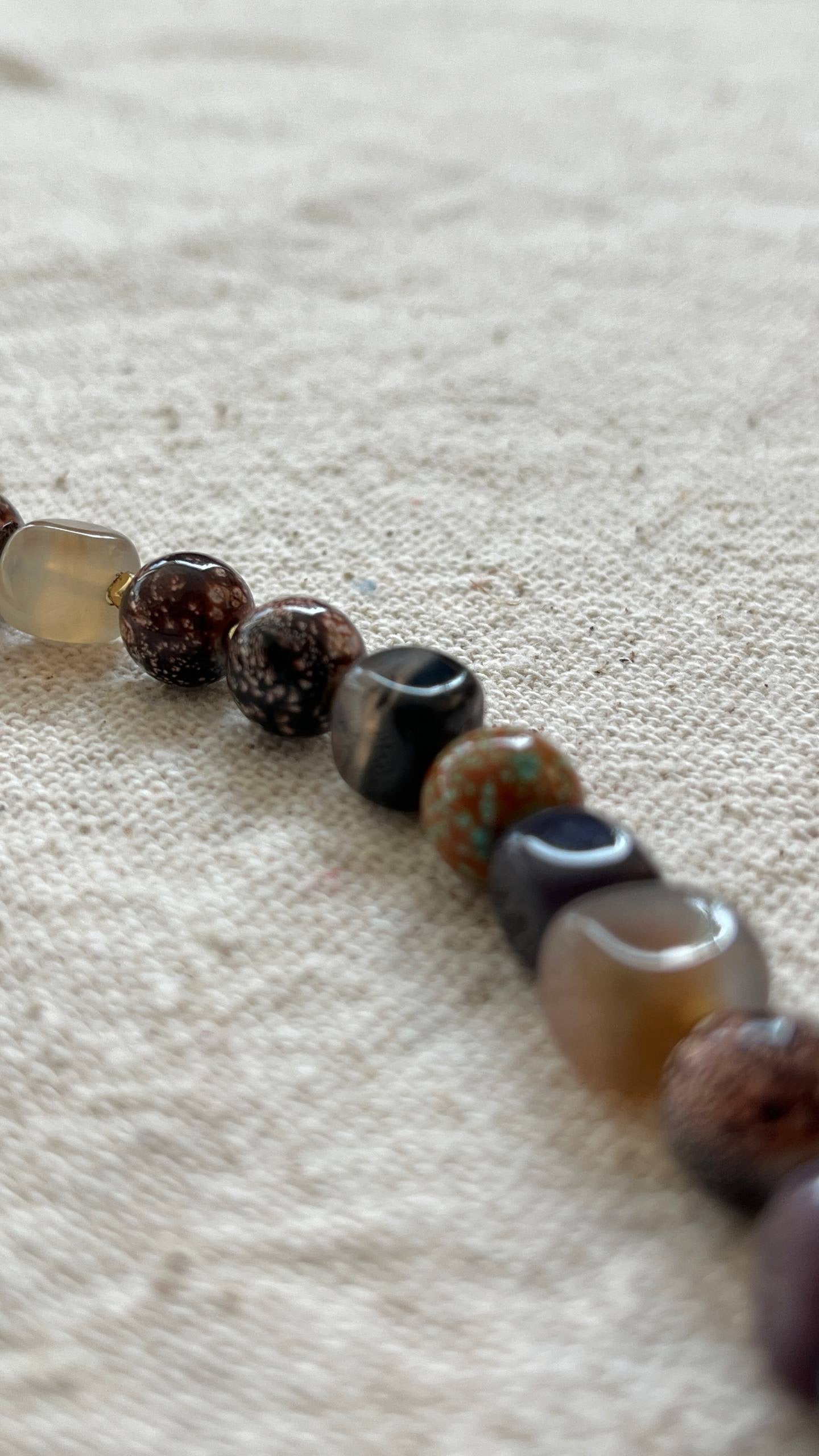 Pysanka Agate & Baroque Pearl Choker | Minimalist Necklace
